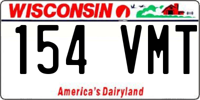 WI license plate 154VMT
