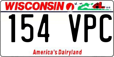 WI license plate 154VPC