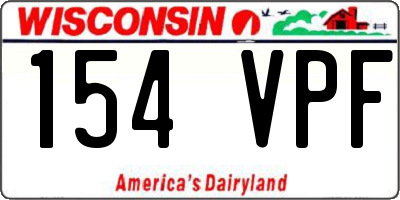WI license plate 154VPF