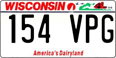WI license plate 154VPG