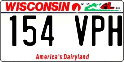 WI license plate 154VPH