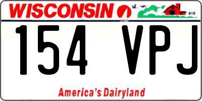 WI license plate 154VPJ