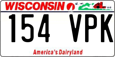 WI license plate 154VPK