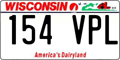 WI license plate 154VPL