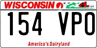 WI license plate 154VPO