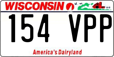 WI license plate 154VPP