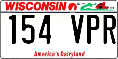 WI license plate 154VPR