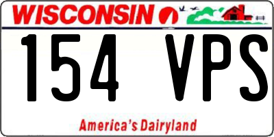 WI license plate 154VPS