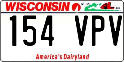 WI license plate 154VPV