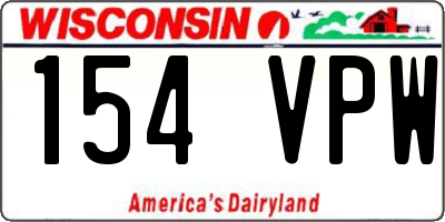 WI license plate 154VPW
