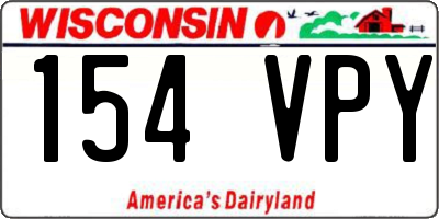 WI license plate 154VPY