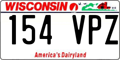 WI license plate 154VPZ