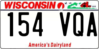 WI license plate 154VQA