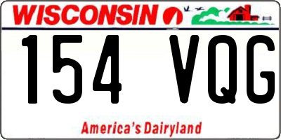 WI license plate 154VQG
