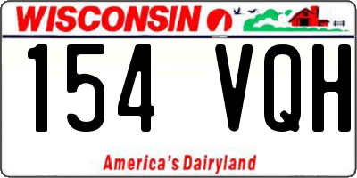 WI license plate 154VQH