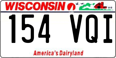 WI license plate 154VQI