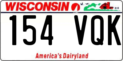 WI license plate 154VQK