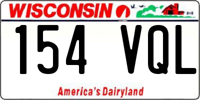WI license plate 154VQL