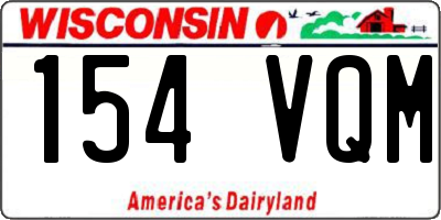 WI license plate 154VQM