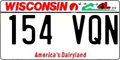 WI license plate 154VQN