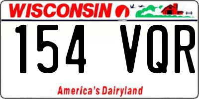 WI license plate 154VQR