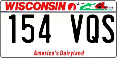 WI license plate 154VQS
