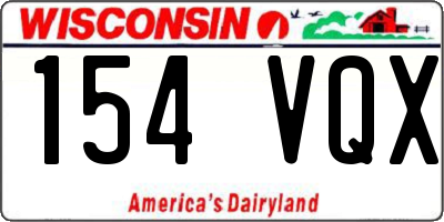 WI license plate 154VQX