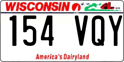 WI license plate 154VQY