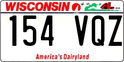 WI license plate 154VQZ