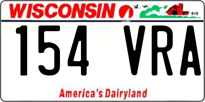 WI license plate 154VRA