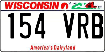WI license plate 154VRB