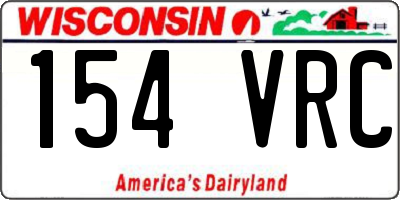 WI license plate 154VRC