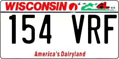 WI license plate 154VRF