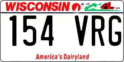 WI license plate 154VRG