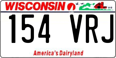 WI license plate 154VRJ