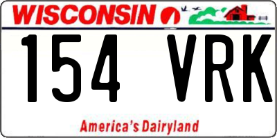 WI license plate 154VRK