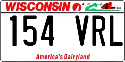 WI license plate 154VRL