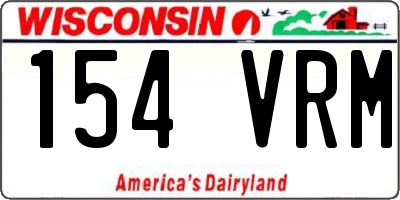 WI license plate 154VRM