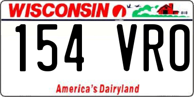 WI license plate 154VRO