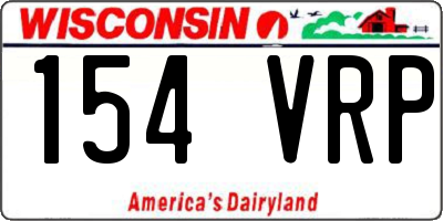 WI license plate 154VRP
