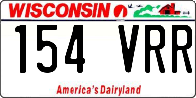 WI license plate 154VRR