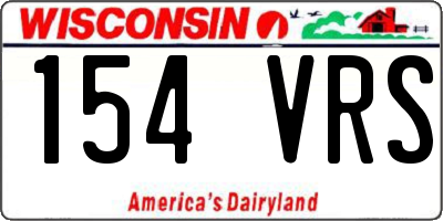 WI license plate 154VRS