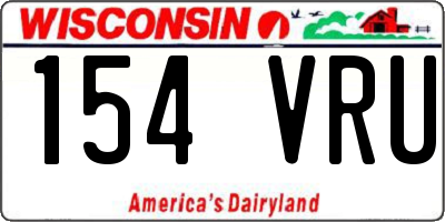 WI license plate 154VRU
