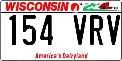 WI license plate 154VRV