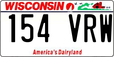 WI license plate 154VRW