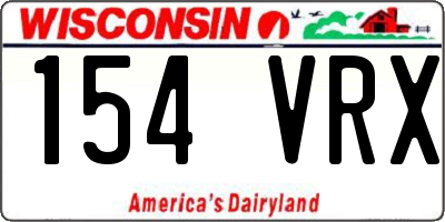 WI license plate 154VRX