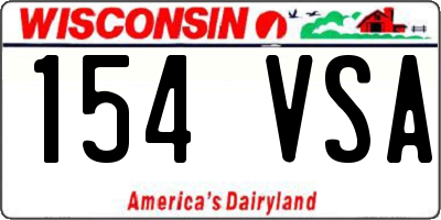 WI license plate 154VSA