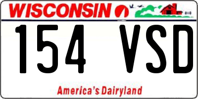 WI license plate 154VSD