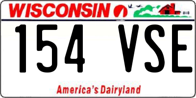 WI license plate 154VSE
