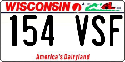 WI license plate 154VSF